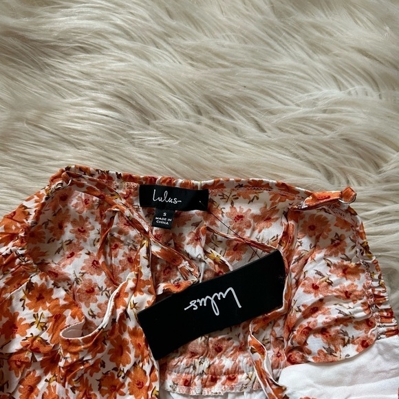 LULU’S Forever Blooming Orange Floral Print Tiered Maxi Dress - Picture 6 of 6